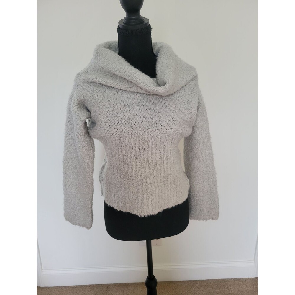 Urban Outfitters Y2K Grey Textured Cropped Cowl Neck Sweater - M